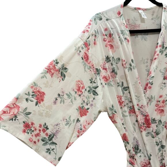Flora by Flora Nikrooz Floral Kimono Robe Womens XL Wrap Belted Lounge Sleepwear - Picture 2 of 6